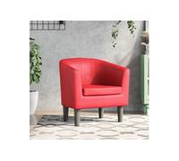 vidaXL Fauteuil cabriolet – Chaise de relaxation avec dossier et accoudoirs – Rouge similicuir
