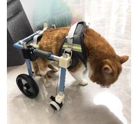 Fauteuil roulant à 4 roues pour chats et chiens handicapés, aide à la mobilité réglable en aluminium pour une utilisation en intérieur, support complet des jambes