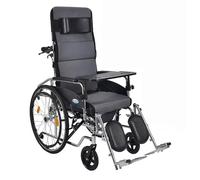 Fauteuil roulant à dossier haut pour adultes,Fauteuils roulants inclinables pliables avec appui-tête amovible et repose-jambes élévateurs, pour adultes (A)