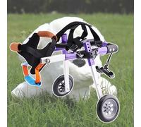 Fauteuil Roulant Chien Appareil de Marche du Chat en Aluminium, Joints Arrière Blessés en Fauteuil Roulant pour Animaux de Compagnie, Chariots de Chiens de Réadaptation Réglables pour de Nombreux Terr