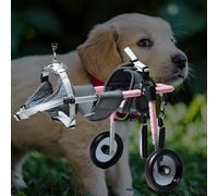 Fauteuil Roulant Chien Chat de Chat/Chien Réglable Rose, Jambes Arrière Blessé Dispositif de Marche Avec Roue, Profondeuse de Chiens Handicapés en Aluminium pour la Réhabilitation Des Pattes Arrière