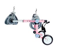 Fauteuil Roulant Chien Fauteuil Roulant pour Chien de 1 à 16 Lb pour Les Pattes Arrière des Mini Petits Chiens, Chariot pour Animaux de Compagnie à 2 Roues Pliable et Réglable (Color : Pink, Size :