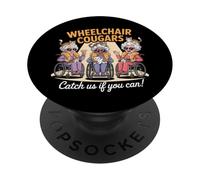 Fauteuil Roulant Cougars Chat Chaos Funny Grannies Humour Design PopSockets PopGrip Adhésif
