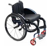 Fauteuil Roulant De Loisirs Sportifs, Adulte Hdicapped Loisir Grandes Roues Tout Terrain Léger Pliant Portable Sport Mual Fauteuil Roulant pour Handicapés, Fauteuil, Black, Seat Width 38cm