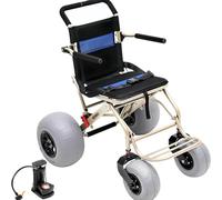 Fauteuil roulant de plage avec pneus ballons, design pliable, roues à dégagement rapide, grande capacité pour personnes âgées et enfants