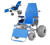 Fauteuil Roulant De Plage Tout Terrain Avec Pneus Ballon, Fauteuils Roulants Inclinables De Plage Légers - S'incline De 90 À 150 Degrés Et Repose-jambes Élévateurs, For Sable Mou, Capacité De 220 Lb