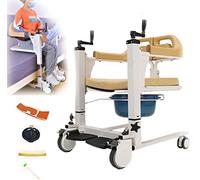 Fauteuil Roulant de Transfert de Patient pour Usage Domestique, élévateur de Transfert de Patient Portable avec siège divisé à 180°, Chaise de Chevet avec Aide au Transfert de Pot pour Soins