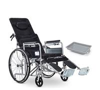 Fauteuil roulant de transport léger et pliable, dossier réglable, pneus anti-explosion pour adultes, personnes âgées handicapées (B Halflying)