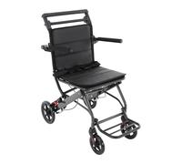 Fauteuil roulant de transport, léger, pliable, avec accoudoirs et repose-pieds pliables, jusqu'à 100 kg, pour les excursions à la maison