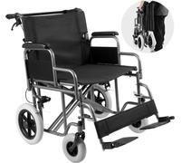 Fauteuil roulant de transport pliable - Fauteuil roulant de voyage 1045x770x918mm - supporte jusqu'à 136kg - aides à la mobilité plus légères pour les voyages - pliable et pratique
