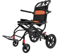 Fauteuil roulant de transport SucceBuy en alliage d'aluminium, ultraléger, siège de 18 pouces, pliable avec accoudoirs rabattables vers l'arrière en longueur de bureau, frein autobloquant, capacité de