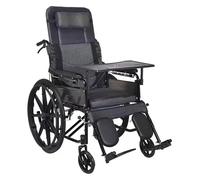 Fauteuil roulant de voyage，Chaise de transport， Fauteuil roulant inclinable à dossier haut, fauteuil roulant manuel pliable for salle de bain et douche, dispositif de mobilité(C)