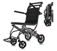 Fauteuil roulant de voyage，Chaise de transport， Fauteuil roulant pliable et léger, capacité de charge, fauteuil roulant de transport pliable for personnes âgées, appartement extérieur