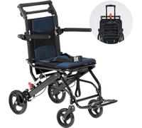 Fauteuil roulant de voyage pliable - 875x480x892 mm - Fauteuil roulant de transport jusqu'à 100 kg - Fauteuil roulant pliable pour une mobilité facile