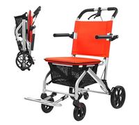 Fauteuil roulant de voyage pliable - Fauteuil roulant de transport en alliage ultra léger pour la maison et les voyages, capacité de charge de 150 kg