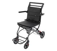 Fauteuil roulant de voyage, pliable, pivotant à 270°, portable, avec sac de rangement, capacité de charge 100 kg, pour les promenades, les excursions, les voyages, 50 x 77 x 85 cm