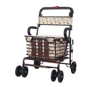 Fauteuil roulant, déambulateur réglable pliable léger, scooter de courses pour personnes âgées Le siège pliable peut accueillir un chariot d'épicerie