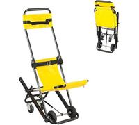 Fauteuil roulant d'urgence pliable avec 4 roues, capacité de 158,8 kg, boucles à dégagement rapide pour le transfert des personnes âgées et l'évacuation des ambulances