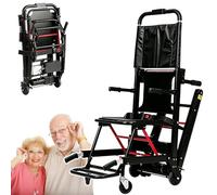Fauteuil roulant électrique d'escalier d'escalade, capacité de charge 160kg,avec alliage d'aluminium,chaise portative pliante,monte-escalier,grimpeur d'escalier,assistance à la mobilité(Black)