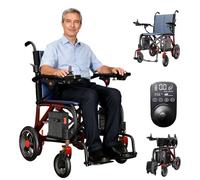 Fauteuil roulant électrique entièrement en fibre de carbone, équipé d'un moteur de 400 W, d'une batterie au lithium de 20 Ah, d'un contrôleur LCD intelligent, d'un éclairage LED