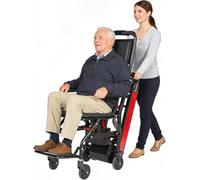 Fauteuil Roulant Électrique Escaladeur d'Escaliers Pliable, Siège de Levage Portable 6 en 1 pour Personnes Âgées et Handicapées, Usage Domicile, Hôpital et EHPAD - Montée et Descente Sûres,Red