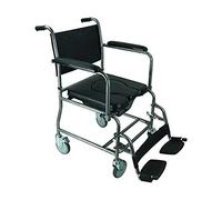 Fauteuil roulant électrique, fauteuil roulant léger avec cadre en acier, fauteuil roulant de transport pour personnes âgées, chaise percée de chevet portable avec bassin, chaise en T pour pe