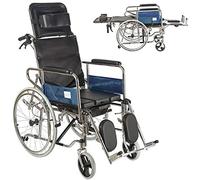 Fauteuil roulant électrique, fauteuil roulant sport inclinable avec accoudoirs amovibles de la longueur d'un bureau et repose-jambes relevable Fauteuil roulant manuel pliable à dossier haut