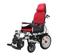 Fauteuil roulant électrique léger et pliable, avec appui-tête, dossier inclinable et double moteur puissant, pour les personnes handicapées et âgées.(D)