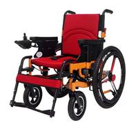 Fauteuil Roulant Électrique Léger,Fauteuil Roulant Électrique Portable,Fauteuil Roulant Électrique Pliable,Largeur Du Siège 50 Cm, Capacité De Poids 130 Kg,Avec Batterie Li-Ion 24V 20Ah,Rouge