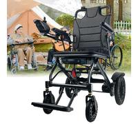 Fauteuil roulant électrique pliable et léger pour adultes avec cadre en aluminium et carbone, capacité de 100 kg, idéal pour les voyages et l'utilisation quotidienne