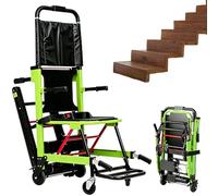 Fauteuil roulant électrique pliant, avec barre de support réglable, ceinture de sécurité et blocage des roues,for la maison, les hôpitaux,les centres d'urgence,les ambulances d'urgence,etc(Green)