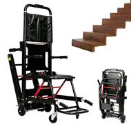 Fauteuil roulant électrique pliant, avec barre de support réglable, ceinture de sécurité et blocage des roues,for la maison, les hôpitaux,les centres d'urgence,les ambulances d'urgence,etc(Black)