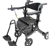 Fauteuil roulant électrique pliant pour personnes âgées, déambulateur léger à 4 roues pour l'extérieur, pour s'asseoir et faire les courses, autonomie jusqu'à 25 km, portable et pliable (pèse 19 kg)