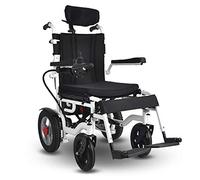 Fauteuil roulant électrique robuste avec appui-tête, pliable et léger, accoudoirs relevables, capacité de charge 140 kg, largeur d'assise 40 cm, portable
