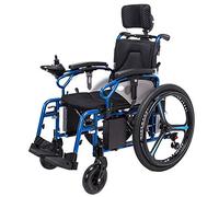 Fauteuil roulant électrique robuste avec appui-tête, pliable et léger, avec port de charge USB, largeur d'assise 46 cm, capacité de charge 150 kg, portable