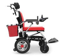 Fauteuil roulant électrique robuste avec appui-tête, pliable et portable, largeur d'assise 45 cm, commande électrique ou manuelle, dossier et pédales réglables, pour personnes âgées handicap