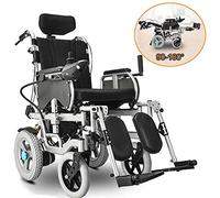 Fauteuil roulant électrique, robuste avec appui-tête, siège de ceinture de sécurité portable pliable et léger, commande électrique ou manuelle, dossier et pédales réglables, bascule, portabl
