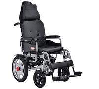 Fauteuil roulant électrique, robuste, pliable et léger ; largeur d'assise : 43 cm, capacité de charge : 120 kg, noir, portable