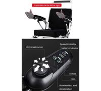 Fauteuil roulant électrique robuste, pliable, poids léger (29 kg) ; bascule, largeur d'assise 45 cm, charge maximale 100 kg, 4 amortisseurs, portable