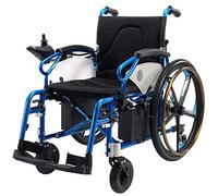 Fauteuil roulant électrique robuste, pliable, poids léger (35 kg) ; bascule, largeur d'assise 45 cm, charge maximale 120 kg, 4 amortisseurs, portable