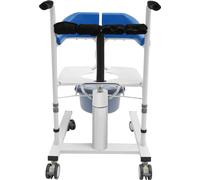 Fauteuil roulant élévateur hydraulique pour patient, hauteur réglable 16,5-24 pouces, capacité de charge 198,4 lbs, bleu