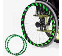 Fauteuil roulant en silicone, 1 paire de couvre-jantes for fauteuil roulant 20/22/24 pouces, housses de protection for roues arrière de sport(Green,20in)
