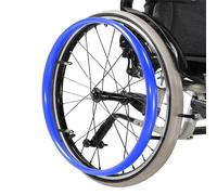 Fauteuil roulant en silicone, 1 paire de housses de fauteuil roulant 24 pouces en silicone for jantes de fauteuil roulant(Blu)