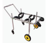 Fauteuil Roulant for Chien avec 4 Roues et Support for Pattes, Chariot de rééducation en métal for Petits Animaux(XXS)