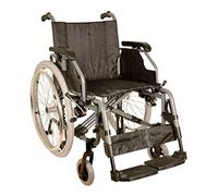 Fauteuil roulant GIMA King en aluminium avec assise 46 cm, tissu noir
