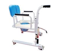 Fauteuil roulant hydraulique pour patient avec siège divisé à 180°, chaise percée de chevet portable et chaise de transport pour personnes âgées et handicapées soins à domicile