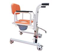 Fauteuil roulant hydraulique pour patient avec siège divisé à 180°, chaise percée de chevet portable et chaise de transport pour personnes âgées et handicapées soins à domicile