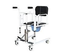 Fauteuil roulant hydraulique pour patient avec siège divisé à 180°, chaise percée de chevet portable et chaise de transport pour personnes âgées et handicapées soins à domicile