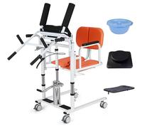 Fauteuil roulant hydraulique pour patient - Chaise de transfert pour aide à la mobilité à domicile pour les personnes âgées, ouverture et fermeture à 180° pour un soutien et des soins améliorés