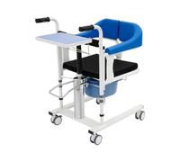 Fauteuil Roulant Hydraulique pour Patients Chaise de Transfert Hydraulique Hauteur Réglable Chaise Percée,Siège Divisé à 180°,Pour les Personnes âgées, les Femmes Enceintes